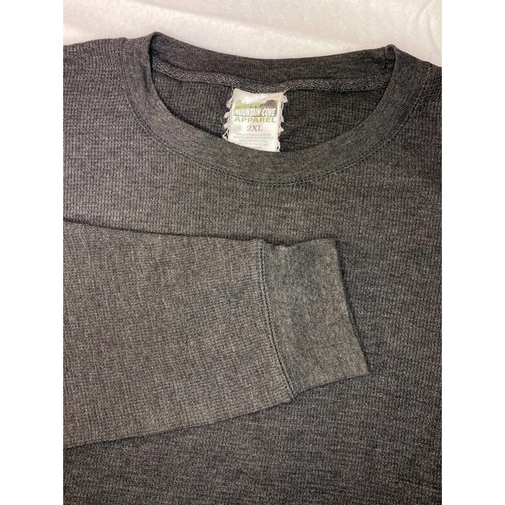Mountain Cove Apparel Mens Ribbed Long Sleeved Shirt Warm Winter 2xl Gray